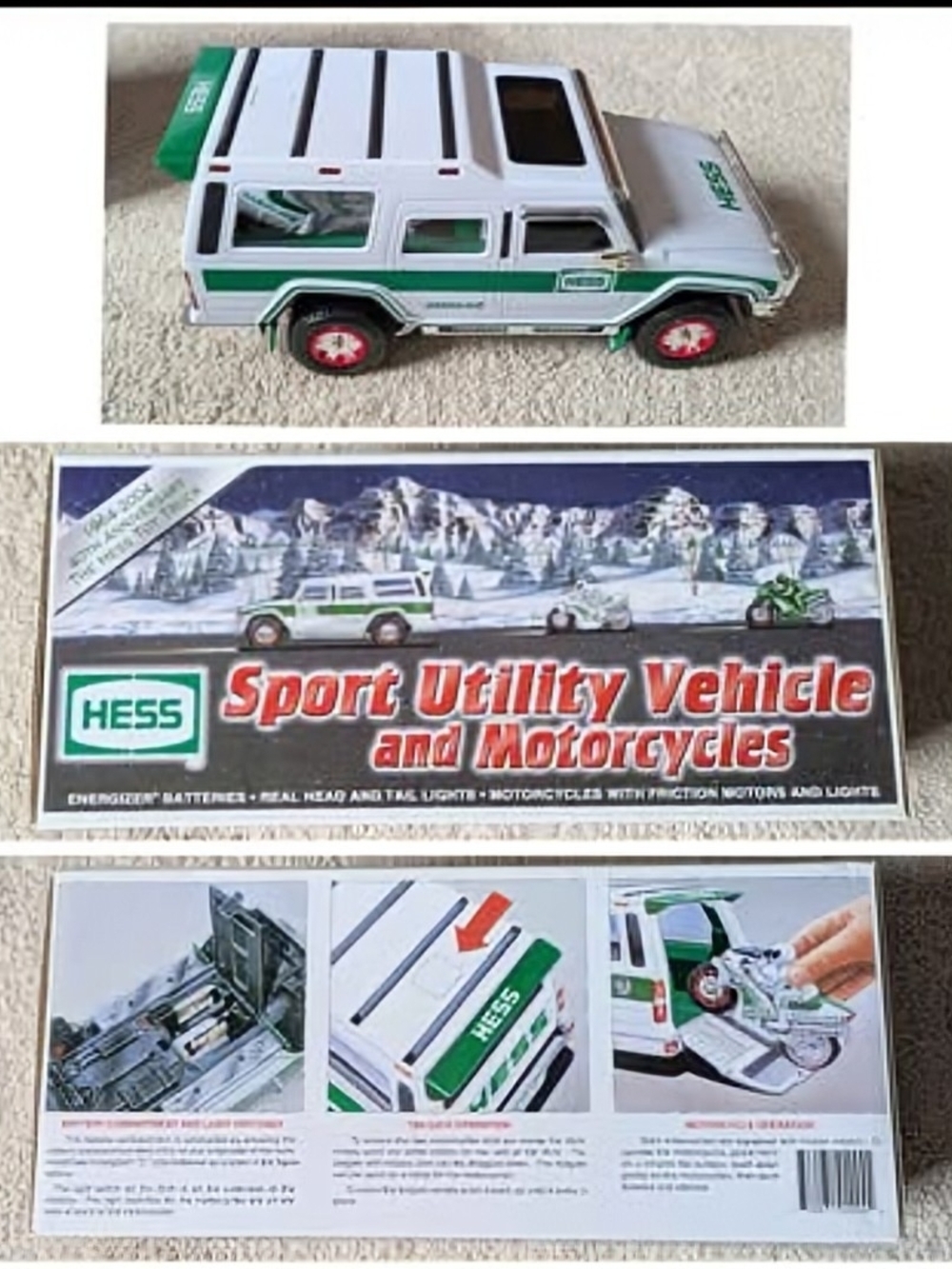 2004 40th Anniversary Hess Toy Truck Sport SUV and Motorcycles